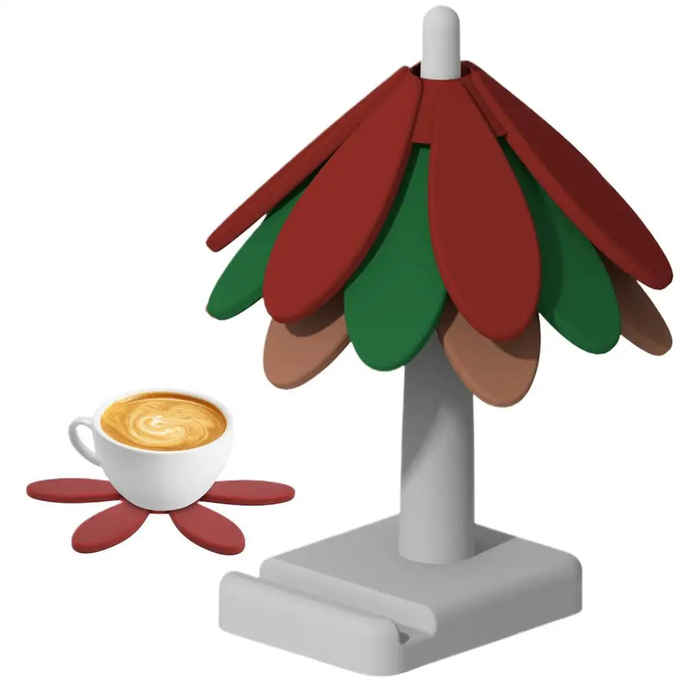 Christmas Tree Trivet Silicone Table Mat Multi-Functional Heat Resistant Pot Holders
