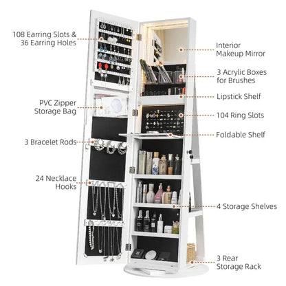 Jewelry Armoire with Full Length Mirror