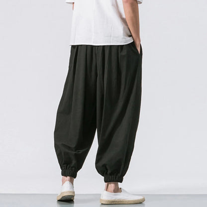 Oversize Loose Harem Pants, Chinese Linen, Overweight Sweatpants