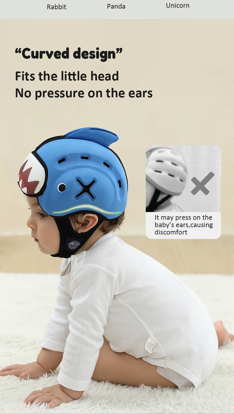 Anti-Shock Baby Helmet Toddler Head Protector, Headgear for Infant, Learn Crawl, Walk