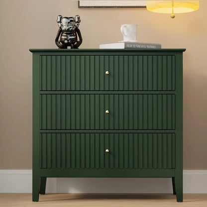 3 Drawer 32 inch Wide Wood  Night Stand