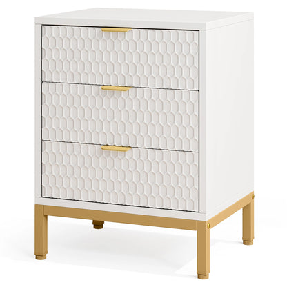 25.78" Tall Bedside Table with 3 Drawers