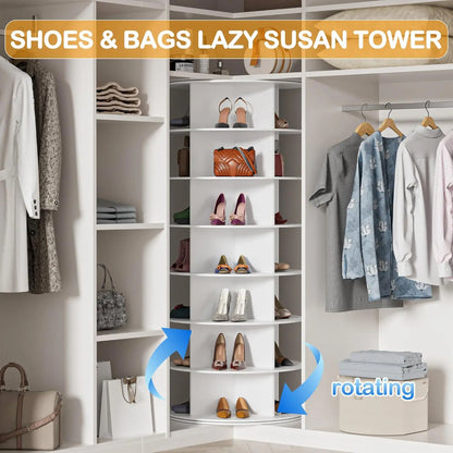 Rotating Shoe Rack Tower 7 Tier Organizer