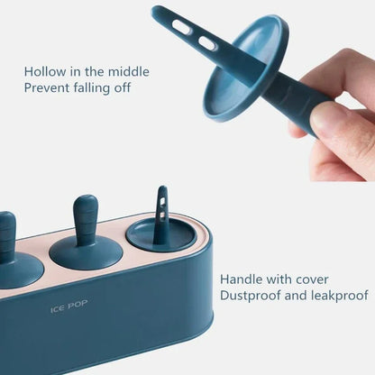 Home Ice Cream Mold Popsicle Diy Tool Silicone 4-hole Popsicle Box