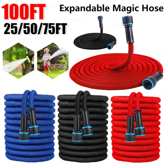 25FT-100FT(after water injection) Expandable Magic Hose Suitable for 3/4 " 1/2" Faucets