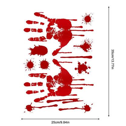 Bloody Stickers Halloween Wall Decals, Create Horror Scenes Bloody Footprints Floor Window Clings For Indoor Outdoor