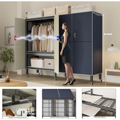 71in Foldable Portable Wardrobe on Wheels