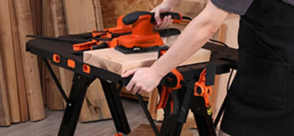 2-in-1 as Sawhorse & Workbench, Load Capacity 1000 lbs-Sawhorse & 500 lbs-Workbench