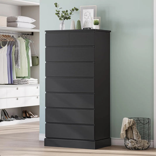 59.6" Tall Dressers & Chests of 8 Drawers, Modern Wood Closet Organizer