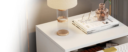 25.78" Tall Bedside Table with 3 Drawers
