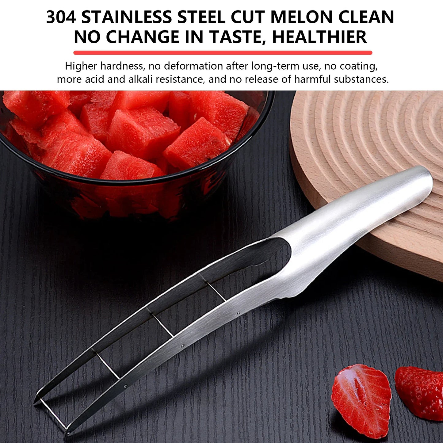 Stainless Steel Watermelon Cutter Summer Watermelon Slicer Without Dirty Hands Multi Functional Slicer For Melon Kitchen Tools