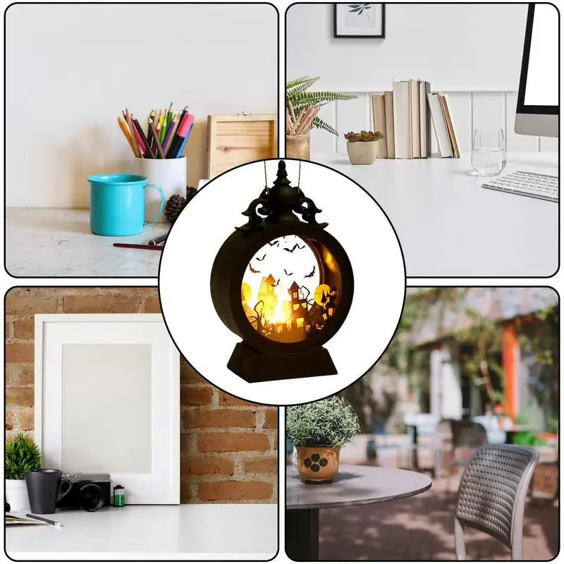Halloween Lantern, Retro Decor Battery Lantern, Flameless LED Candle