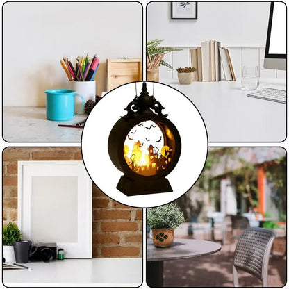 Halloween Lantern, Retro Decor Battery Lantern, Flameless LED Candle