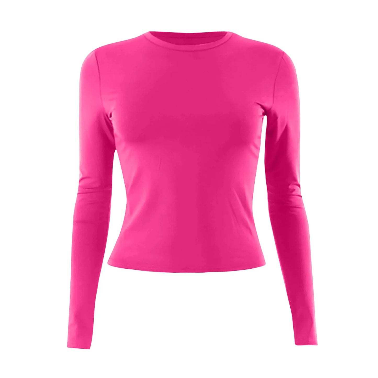 Cotton O Neck Long Sleeve Sexy Cropped Tops