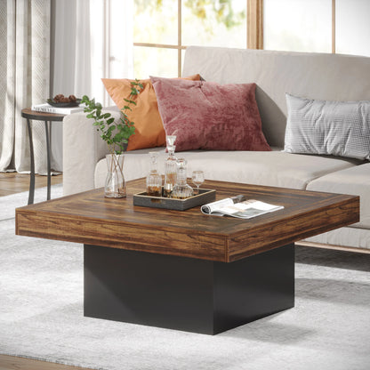 Square LED Coffee Table Engineered Wood