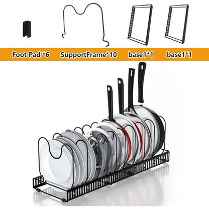 2Pack expandable Pots and Pans Rack Organizer