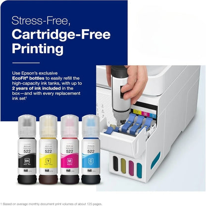 EcoTank ET-4800 Wireless All-in-One Cartridge-Free Supertank Printer with Scanner, Copier, Fax,