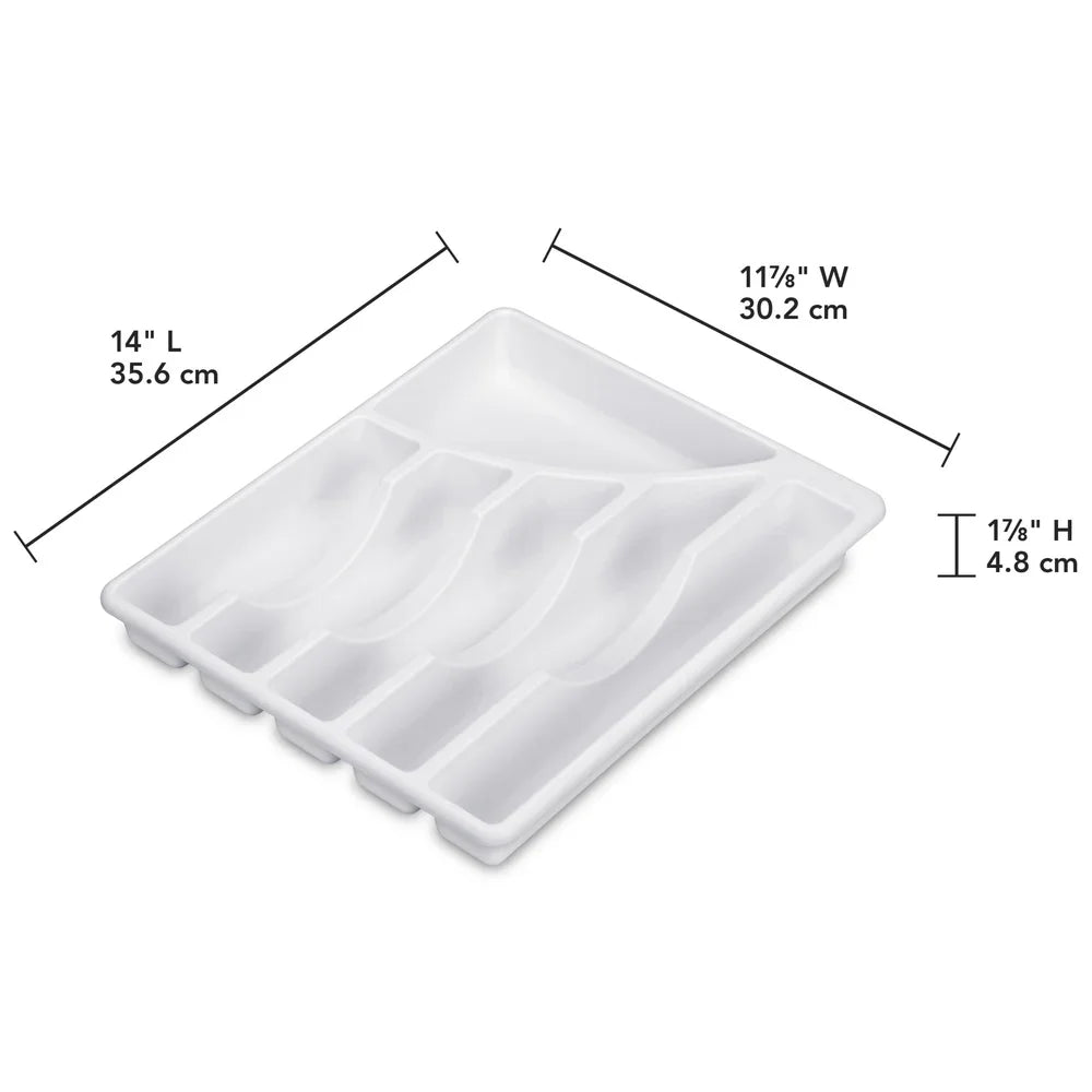 6 Compartment Cutlery Tray Plastic Utensil Organizer Kitchen Drawer Storage