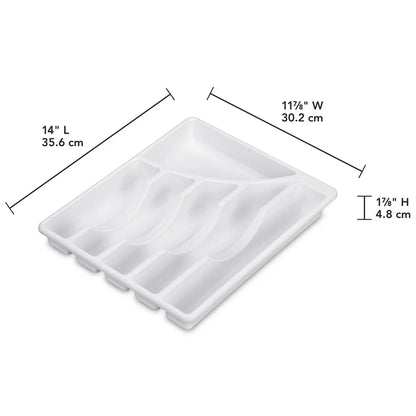 6 Compartment Cutlery Tray Plastic Utensil Organizer Kitchen Drawer Storage