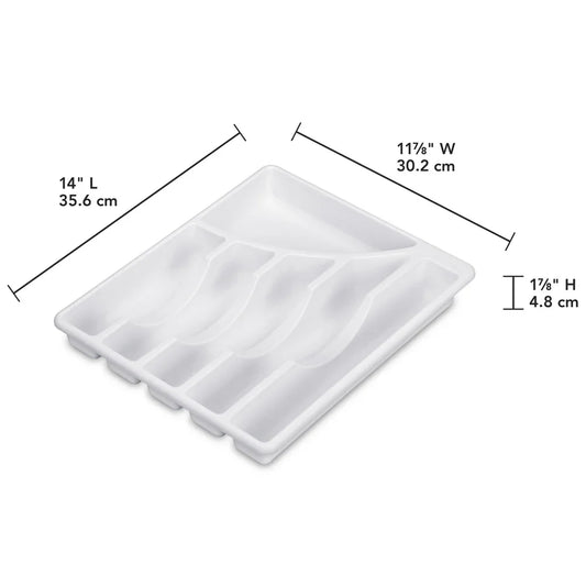 6 Compartment Cutlery Tray Plastic Utensil Organizer Kitchen Drawer Storage